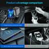 Upgraded 120W PD+USB Quick Charger with 2 Retractable Cable Fast Charging Car Phone Charge W/ Ambient Light 4 In 1 Power Adapter