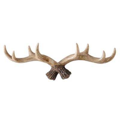Nordic Vintage Deer Horn-Decoration Háček na zavěšení oblečení a klobouků do obývacího pokoje Nástěnná dekorace z parohu z pryskyřice
