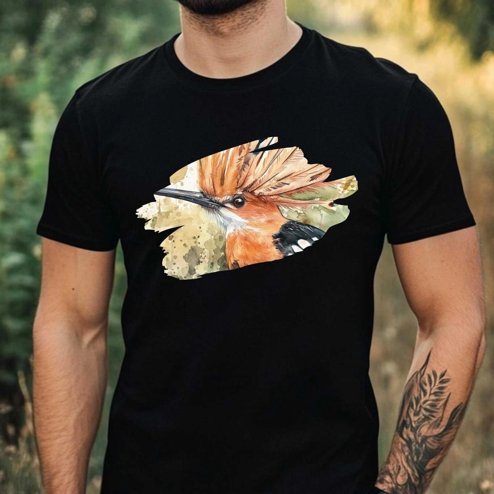 T-Shirt Herren Aquarell Vogel Motiv Baumwolle Größe XS bis 5XL S