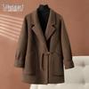 SIBASHE Women's 2025 Winter Loose Fit Double-Faced Wool Coat