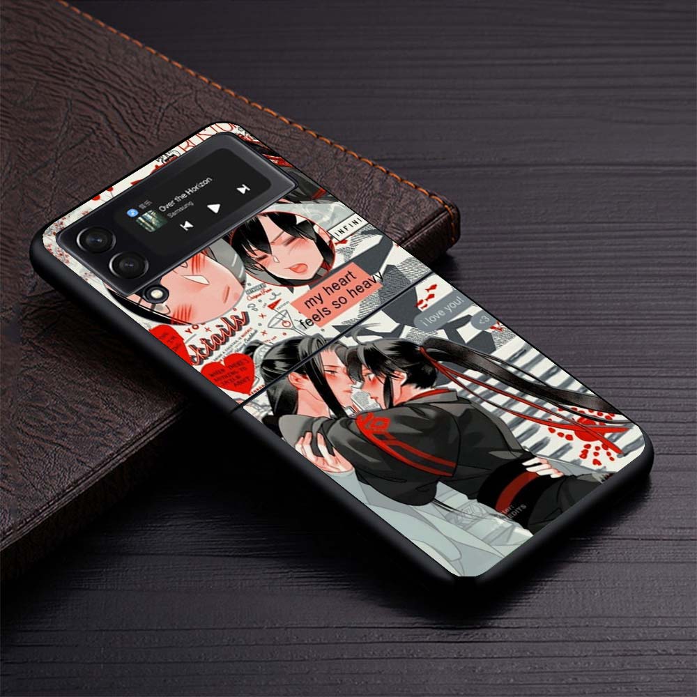 Mo Dao Zu Shi MDZS Manga Phone Case for Samsung Galaxy Z Flip3 5G Flip4 Flip5 Black Hard Cover Z Flip 5 4 3 PC Shell Zflip3 Coqu