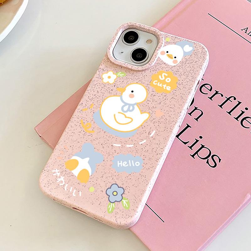 

Чехол для телефона iPhone 16 15 14 13 Pro Max iPhone 16 15 14 Pro iPhone 16 11 13 X XS 6 7 8 SE 2022 iPhone 6 7 8 Plus Разлагаемый чехол из пшеничной соломы iPhone 16 Pro Max розовый