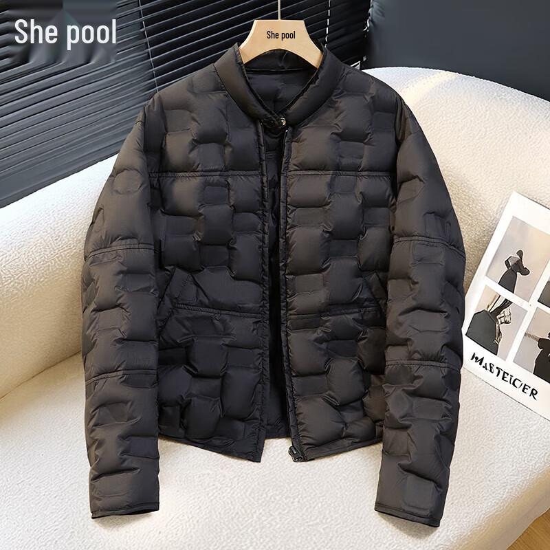 

Women s 90% Down Stand Collar Lightweight Short Puffer Jacket S