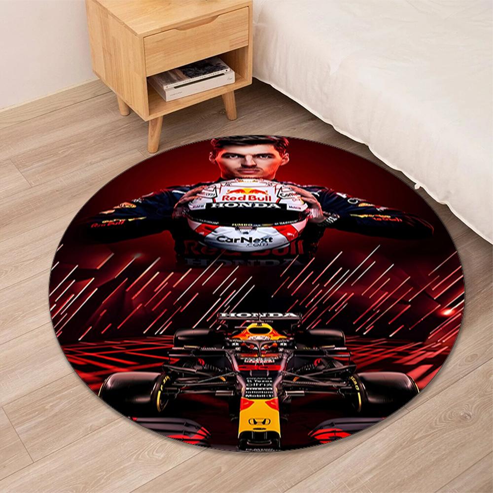 Racing Printed Round Rug Carpet Chair Rug Area Rug Entryway Doormats,for Office Chair Living Room Bedroom Kitchen Room.