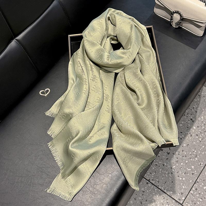 New Ladies Elegant Print Hijab Tencel Cotton Long Scarf With Four Seasons Sun Protection Scarf Decoration Shawl Wrap Headscarf