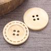 Laser-Dotted Retro Wooden Coat Buttons - Natural Wood Wide Edge for Shirt, Cardigan, or Trench Coat