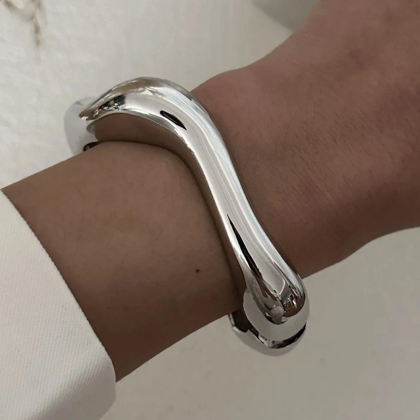 

DIEZI Exaggerated Gold Silver Color Bangles Punk Irregular Geometric Metal Bangles For Women Bracelets Men Accessories Jewelry