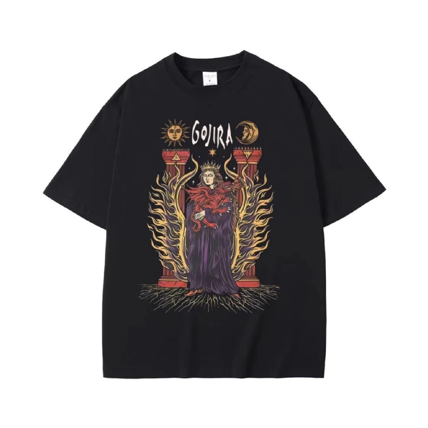 

Metal Rock Band Gojira Merch T-shirt Magma T Shirts Fortitude T-shirts Men Women Fashion Oversized Tshirt Cotton Vintage T Shirt S чёрный
