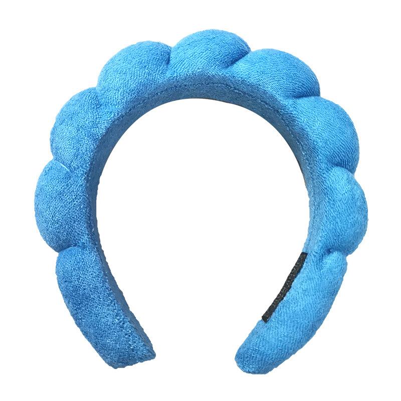 Solid Color Cloud Sponge Headband Washing Scrunchies Puffy Headband Washing Face Makeup Shower Skincare Hair Band