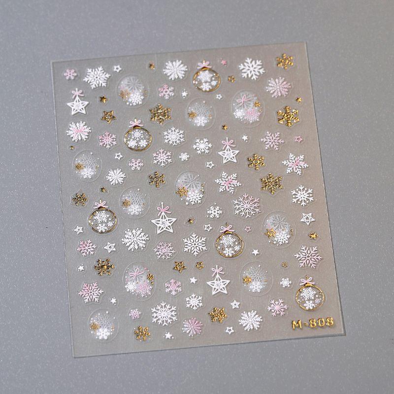 

Winter Hot Stamping Gold and Silver Snowflake Nail Stickers Waterproof Nail Sticker Decorative Decals Ornament M808 809 M808 (partially bronzing)