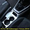 Car Water Cup Gear Shift Panel Decor Cover Trim Stainless Steel Accessories For VW Volkswagen T-Cross