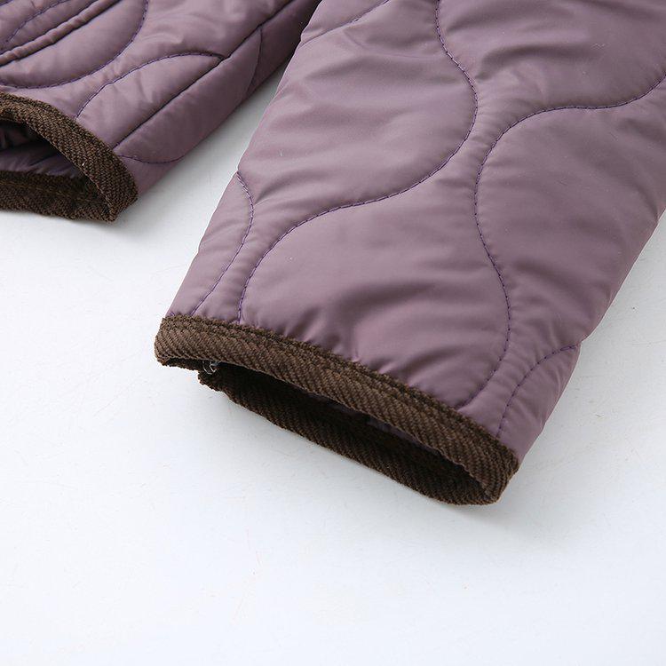 2025 Autumn/Winter Retro Lapel Cotton Jacket - Versatile Quilted Warm Short Coat for Women