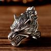Vintage Viking Wolf Rings For Men Fashion Silver Color Stainless Steel Animal Punk Biker Ring Nordic Totem Amulet Jewelry