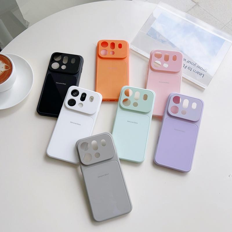 Macaron Glass Candy Bumper Phone Case For OPPO Find X9 Pro x9pro Shockproof Glossy Hard Simple Protection Back Cover