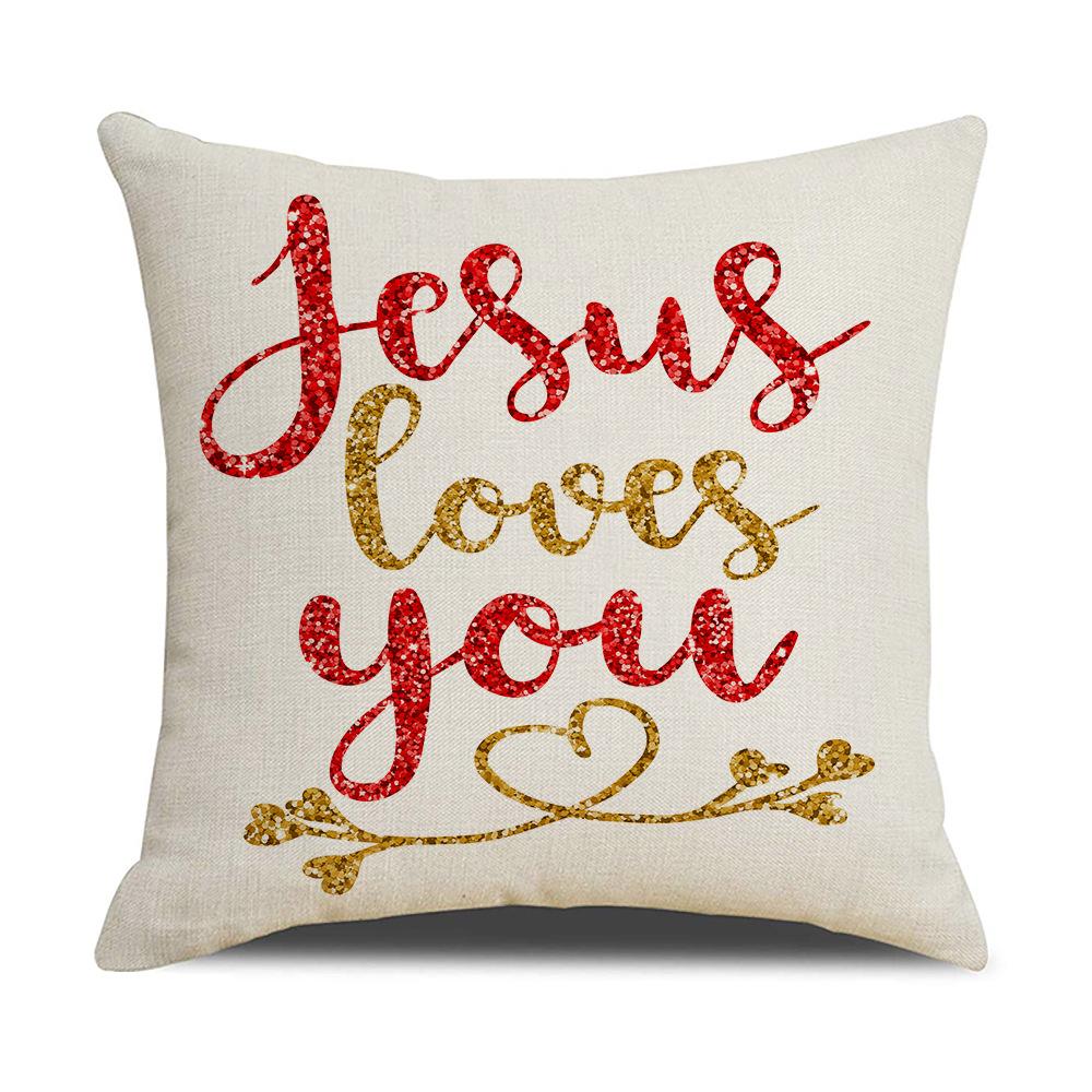 Valentine's Day Pillow Nordic Red Car Rose Love Print Cushion Linen Cushion Home Products