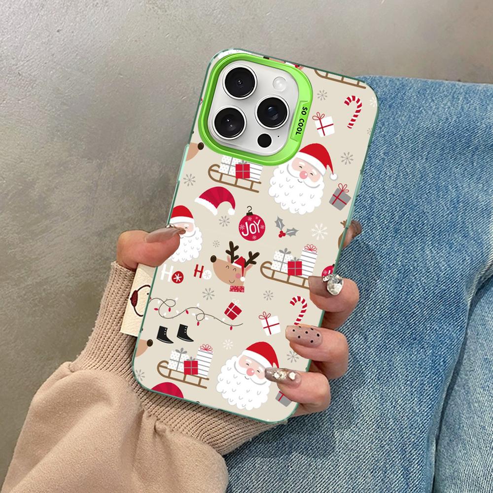 Weihnachts-Cartoon-Neujahrs-Handyhülle Für IPhone 16 15 14 13 12 11 Pro Max X XR XSMAX 8 7 Plus Matte Stoßfeste Rückabdeckung
