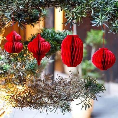 1PC Magnetic Decorative Origami Lantern Spring Festival Folding Balcony Modern Aesthetics Living Room Unfolding Photography