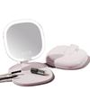Foldable LED Makeup Mirror Adjustable Touch Control Vanity Mirror with Lights Non-slip Base Dimmable Lighted Desktop Mirrors