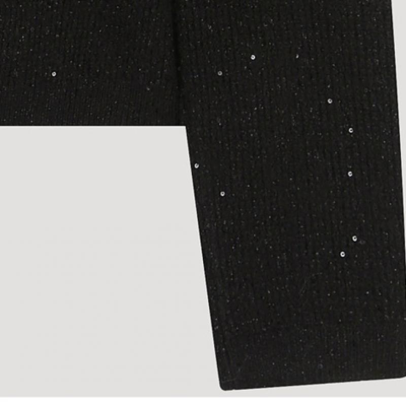 She S miSS  Glitter Pocket Round Neck Cardigan SSkcdo41110 Bk