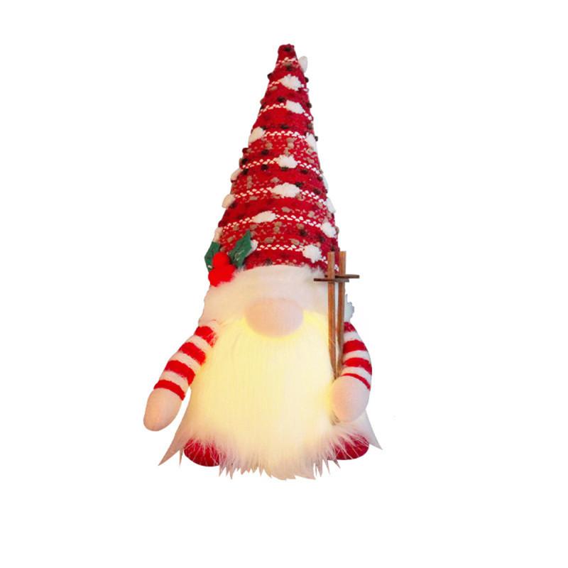Sled Doll Christmas Ski Gnome Led Light Rudolph Decor Home Xmas New Gifts Year