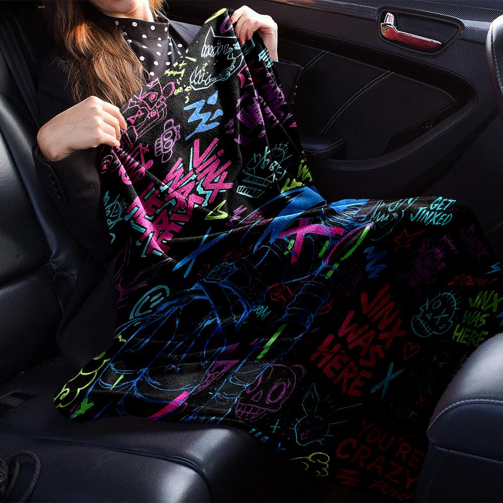 1Pc Neon Graffiti Party Blanket Soft Throw Blanket For Home Bedroom Bed Sofa Travel Office Solid Christmas Blanket