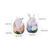 Cute Easter Rabbit Eggs Ornaments Resin Easter Bunny Holding Flower Ornaments Happy Easter Party Decoration Easter Gift