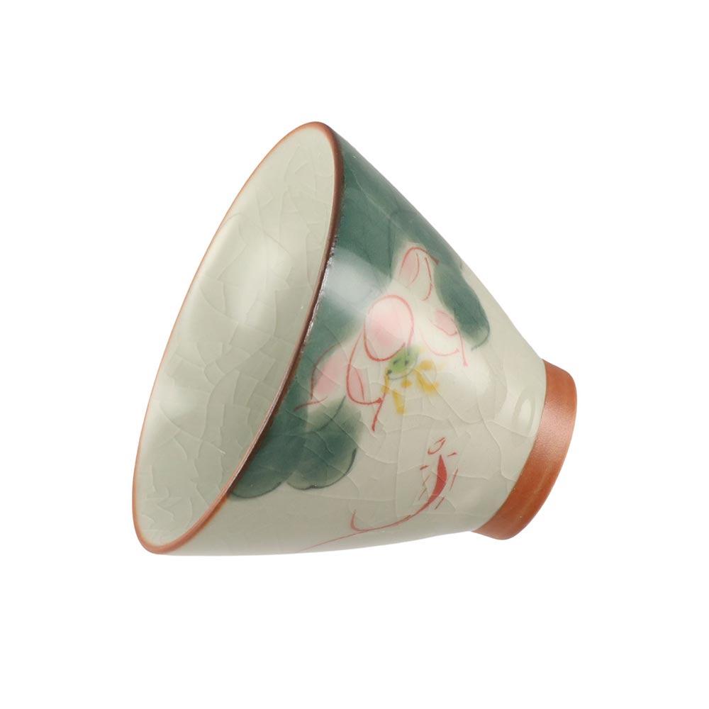 Lotus Graphic Ge Kiln Ceramic Tea Cup Hand-painted Tea Tasting Cups Kung Fu Tea Cup  Tea Making