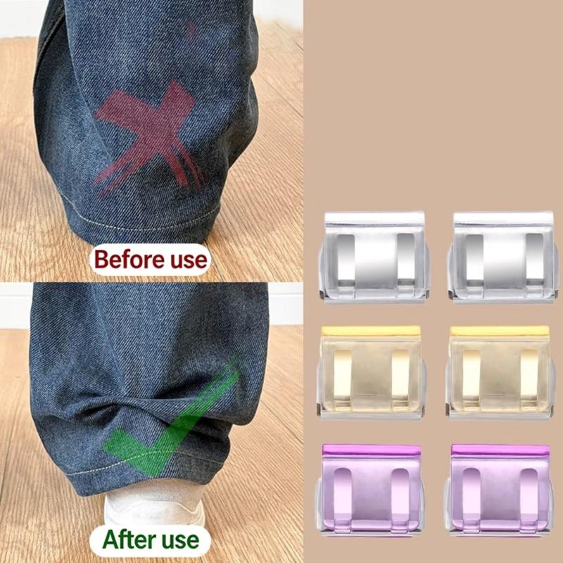 10Pcs Acrylic Pants Length Adjuster Clip Invisible Trouser Pants Shortener Clip for Jeans Pants Trousers to Make Shorter