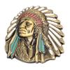 Vintage American Native Indian Chief Feather Western Badge Alloy Belt Buckle