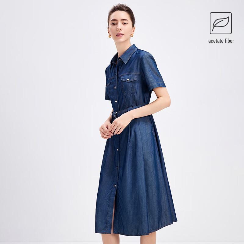 Navigare Women's Thin Denim Shirt Dress