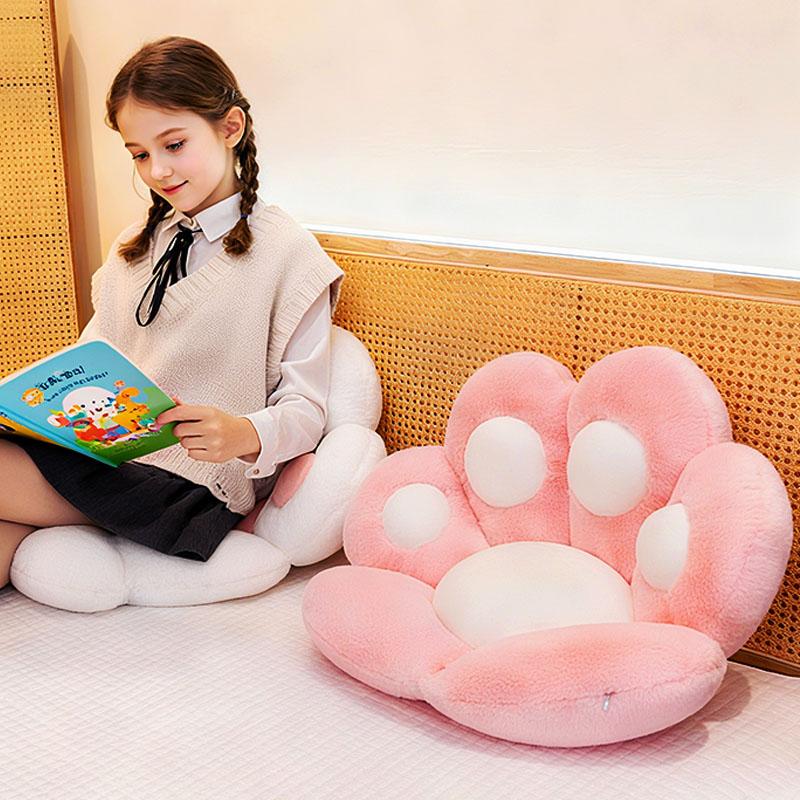 Cute 70*60Cm Kawaii Cat Paw Plush Toys Cute Soft Stuffed Floor Cushion Chair Sofa Butt Pad For Home Room Decoration Office Nap Dolls