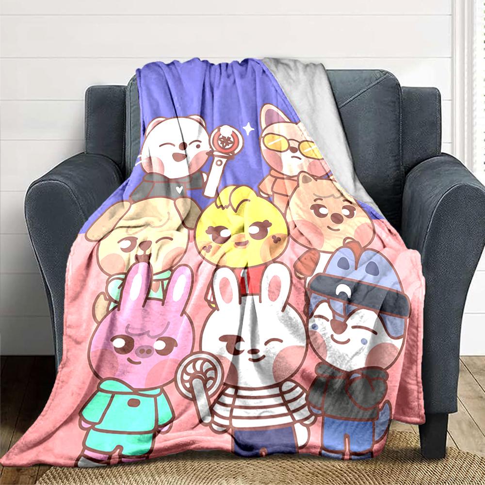 1Pc Kawaii Friends Together Blanket For Couch Bed Plush Cozy Fuzzy Blanket Super Soft Warm Blankets For Fall And Winter 091841