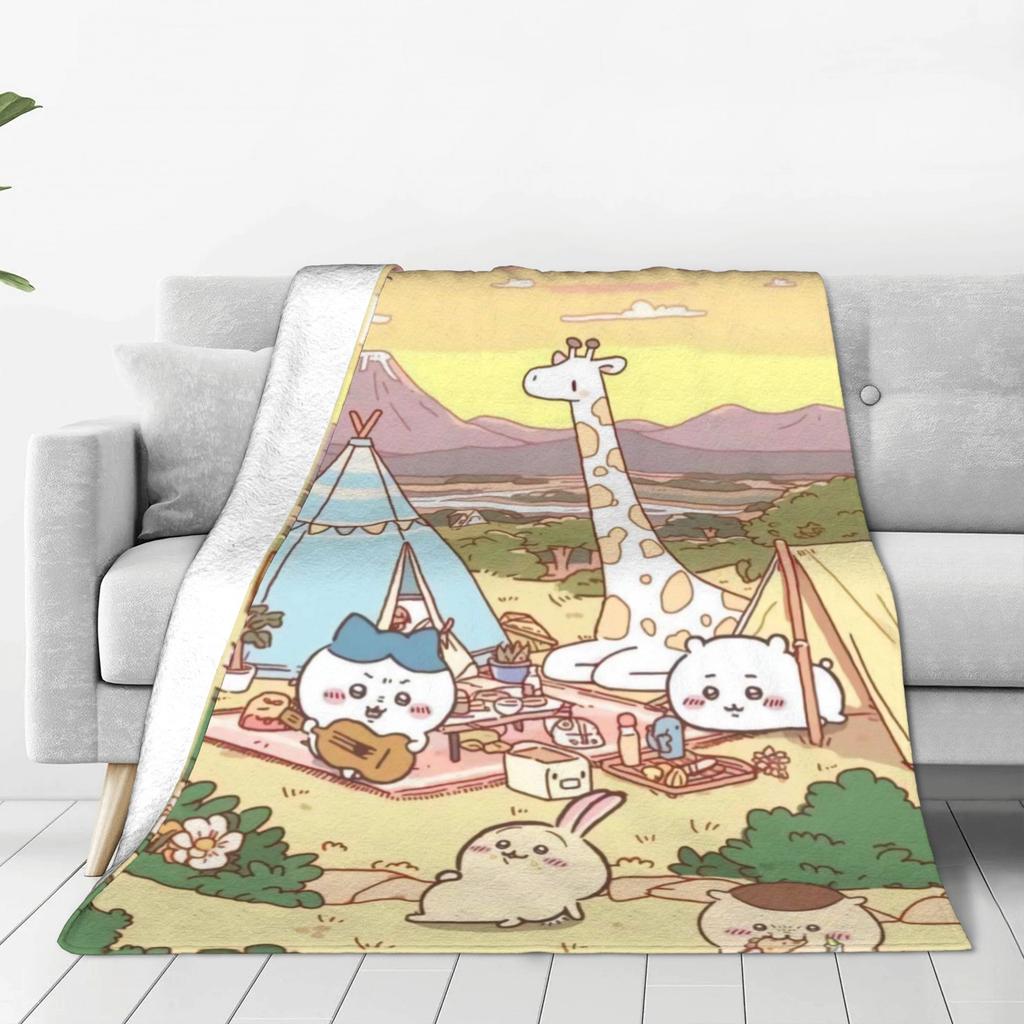 Chiikawa Swimming Blanket Quality Soft Warm  Throw Blanket Spring Children Living Room Novelty Bedspread