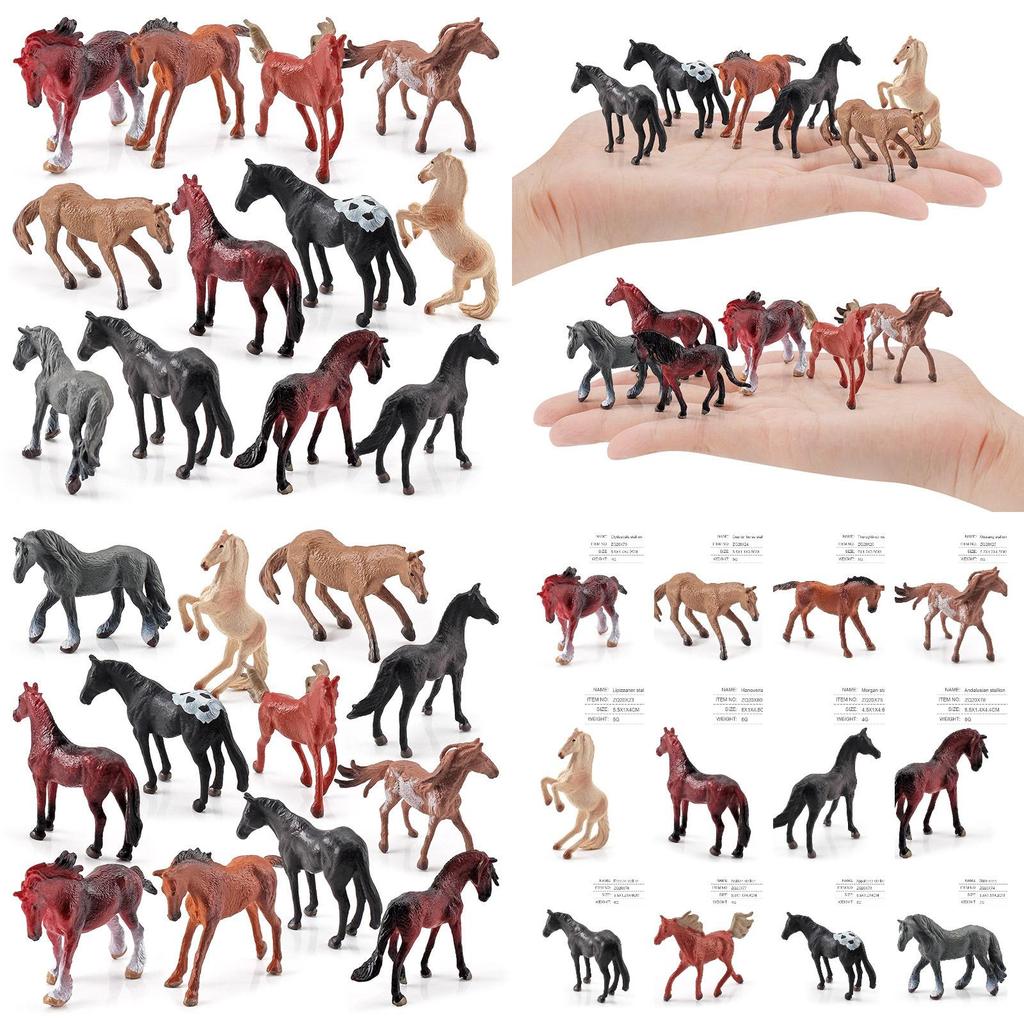 Realistic World Horse Model Set Static Miniatures Of Keat Marshal Morgan And Freis