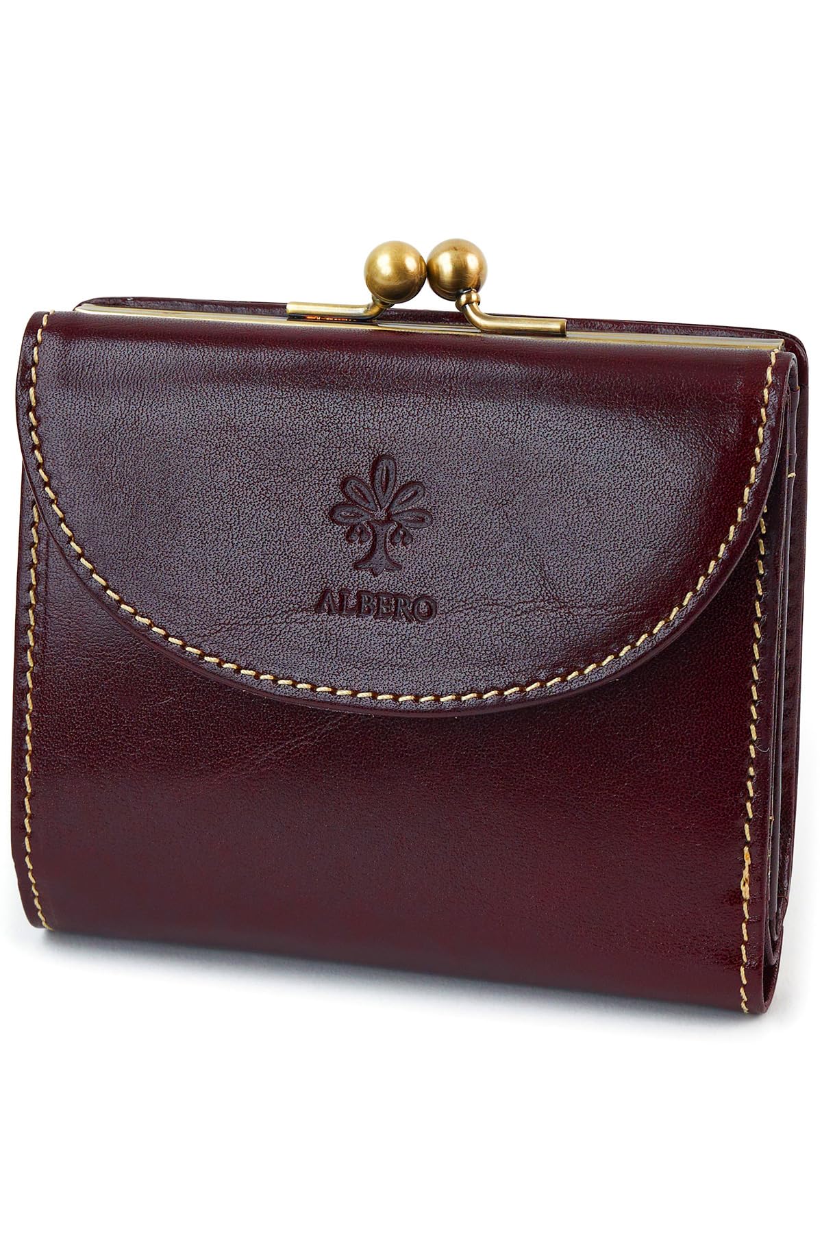 

Женский кожаный бифолд-кошелек Albero, бордовый, AL-6544-22