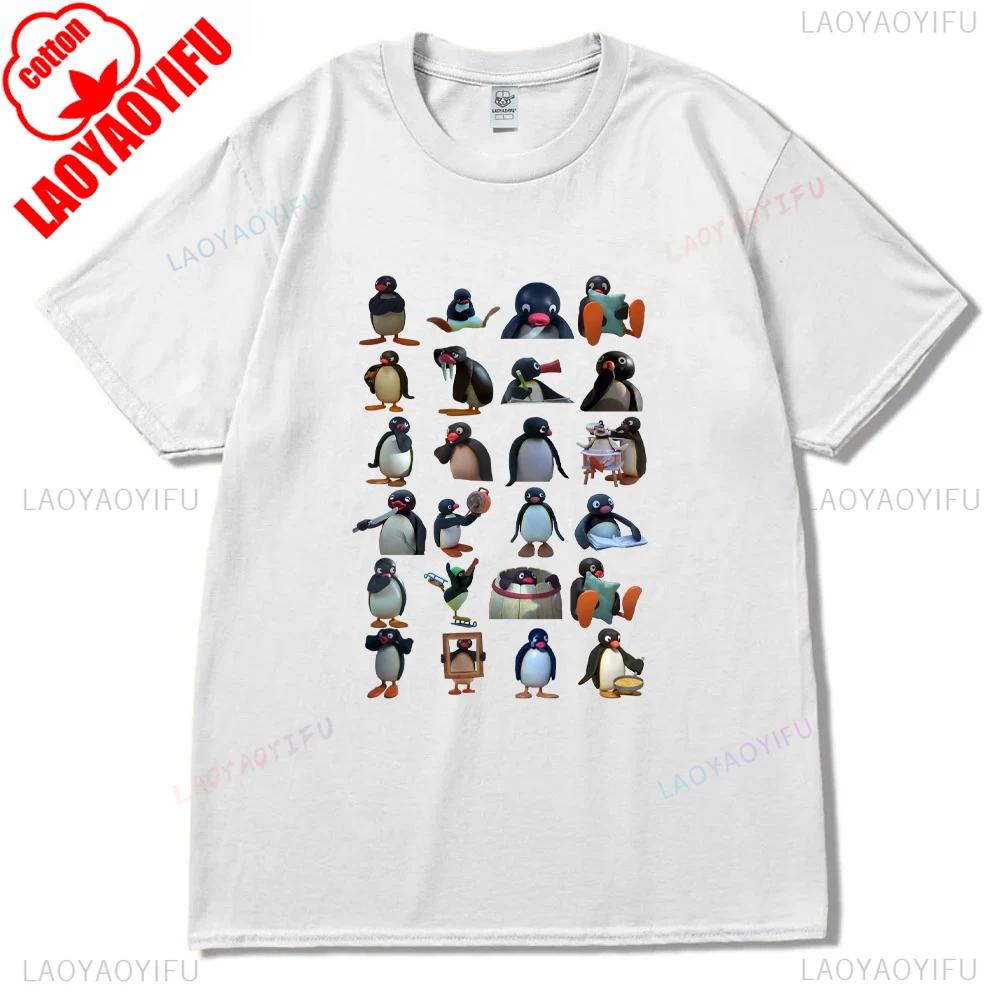 

Funny Noot Noot Scream Pingu Printed Tshirt Men High Quality Cotton Funny TShirts Crewneck Tee Shirt Woman Short Sleeve Tops XL