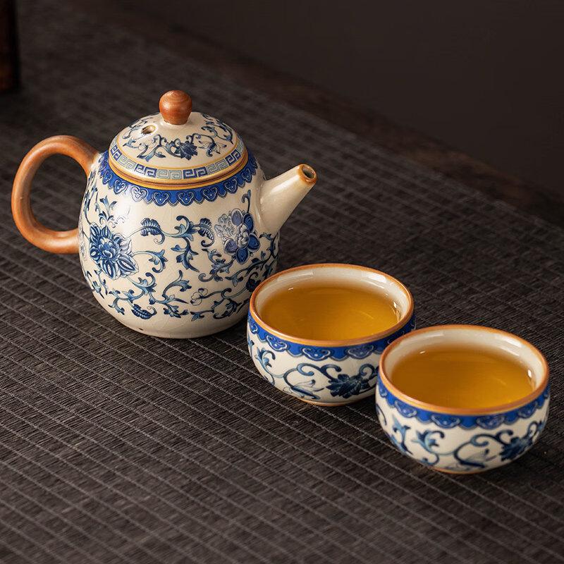 ZISIZ Blue & White Beige Ru Kiln Gaiwan