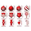 Lollipop Ornaments For Christmas Tree 12X Flat Acrylic Christmas Tree Ball Ornaments Fixing Hole Design Candy Cane Pendants