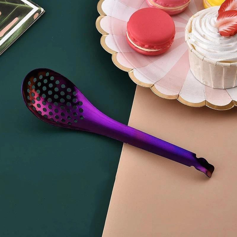 Stainless Steel Spherification Spoon, Slotted Caviar Spoon To Take Out Olives Capers From Jar, Molecular Gastronomy Kitchen Tool