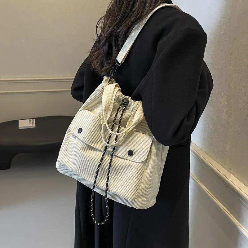 

Повседневные однотонные сумки с открытыми карманами и внутренними карманами, новые сумки с магнитной застежкой для женщин, бархатные сумки