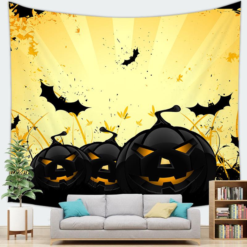 

Хэллоуин Декор Гобелен Искусство Висячие Общежития Гостиная Настенный Декор Фон Ткань Жуткий Тыква Череп Домашний Декор Гобелен 100x75cm