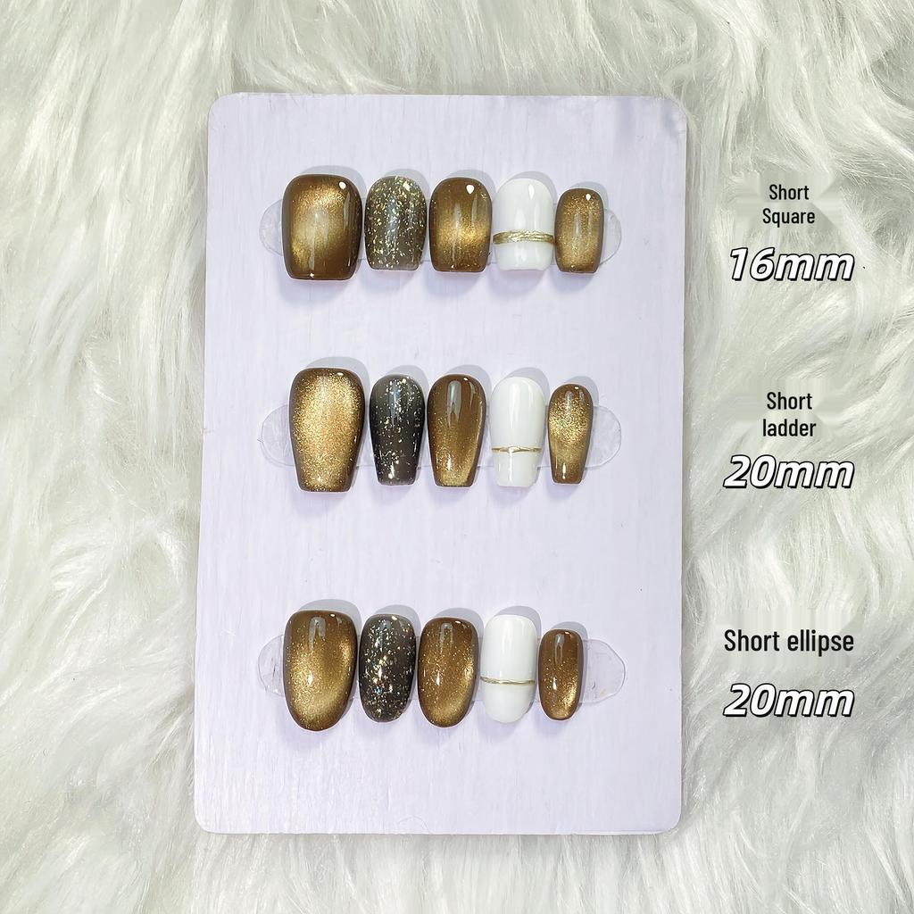 Trending Handmade Cat Eye Nail Art: Luxurious, Eye-Catching, High-End, Light-whitening Blocks, Celebrity Style Stickers