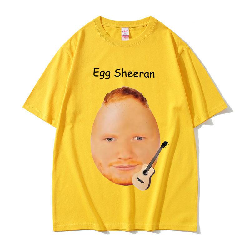 T-shirts Meme Drôle d'Œuf Ed Sheeran Homme Femme Mode Décontracté Harajuku T-shirts Homme 100% Coton Col Rond Manches Courtes