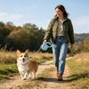 Retractable Dog Leash Heavy Duty 16Ft Tape Leash Tangle-Free Leash with One-Button Control Comfortable Handle for Small Medium Dogs