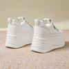 Microfiber White Platform Sneakers Women Wedge Heel Sneakers Shoes Comfy Casual Shoes