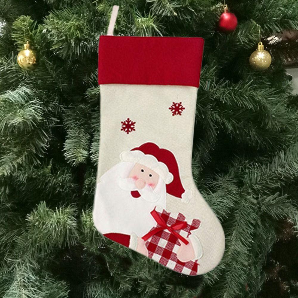 Large Size Christmas Stocking Hanging Gift Bag Candy Bag Christmas Gift Sock  Christmas Decor