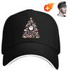 Abstract Clock Christmas Tree Print Baseball Cap Adjustable Cotton Casual Dad Hat for Unisex