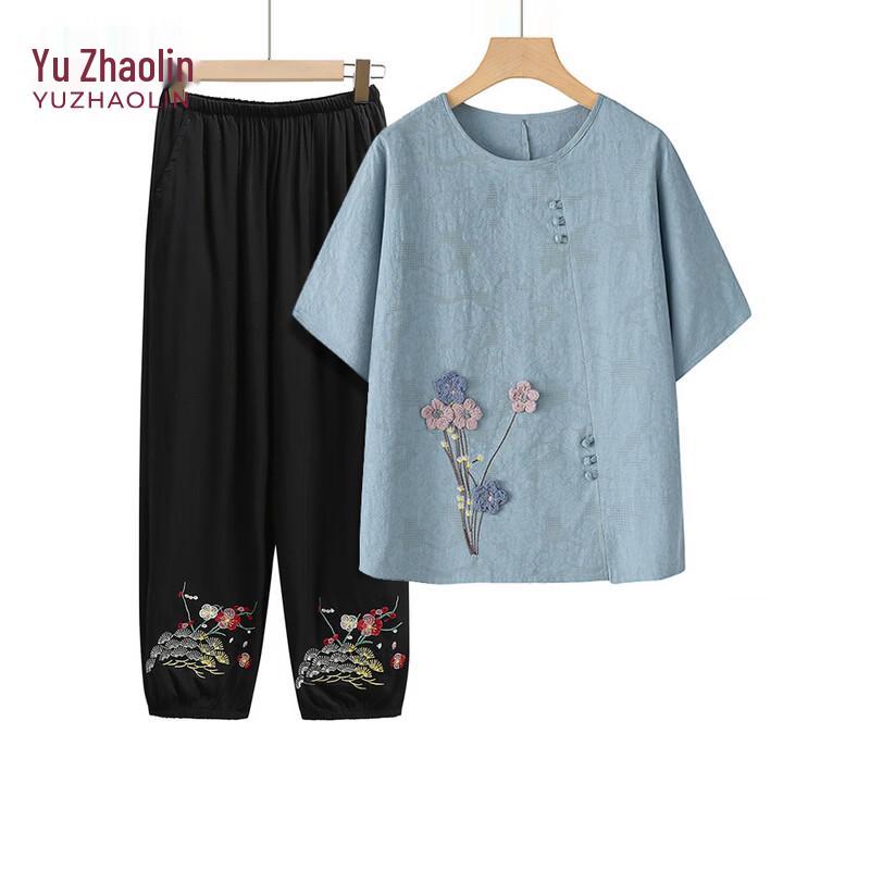 

YUZHAOLIN Women s Plus Size Summer Short Sleeve T-Shirt Set 3XL