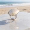 Shell Jewelry Ring Copper Plated White K Opening Adjustable For Fashion Fans