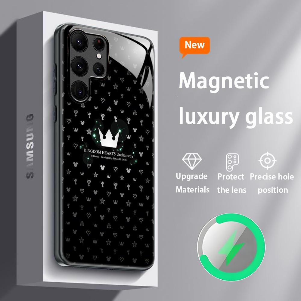 Hot Kingdom Hearts Game Phone Case For Samsung S25 S24 S23 S22 S21 S20 Plus Ultra Note20 Glass Magnetic Case